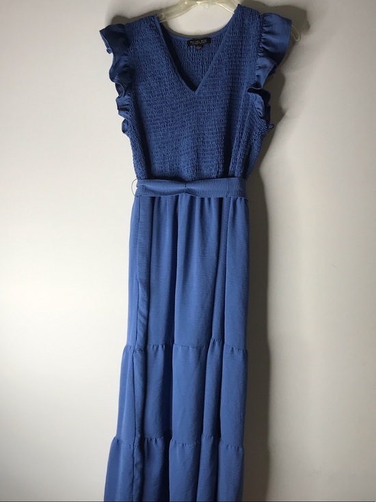 Rachel Zoe Dresses & Skirts - Rachel Zoe Cornflower Blue Smocked V-Neck Ruffle Sleeve Maxi Dress Large